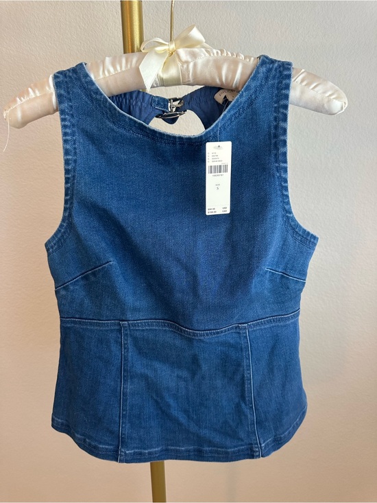 Pilcro Tops - NWT Pilcro Blue Sleeveless Denim Peplum Top